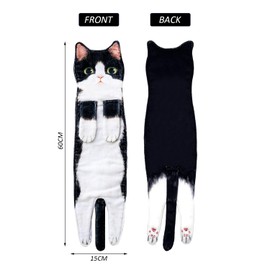 NyxSeat 1 Piece Cat Towel, Microfiber Towel, Super Absorbent Towel, Cat Lover, Hanging Cat Decorative Towel, Funny Gift for Bathroom, Kitchen