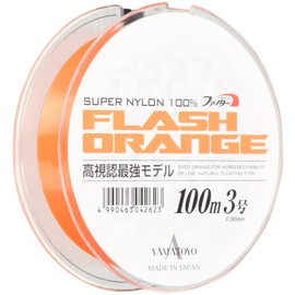 YAMATOYO Fighter Nylon Line, Flash Orange, 328.4 ft (100 m), No. 3, Flash Orange