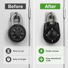 Directional Combination Padlock for Lockers – Resettable Keyless Metal Lock for Gym, School, Cabinet & Storage Security