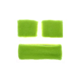 Generic Unisex Children's Kids Adult Sweat Headband & Wristband Set Neon Orange Yellow Green Pink Sweatband And Armband Set (Neon Yellow)