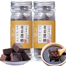 Hee Creek Yunnan Handmade Old Brown Sugar Ginger Tea 12oz/340g Black Sugar Ginger Tea Cubes Chinese Traditional Pure Raw Sugarcane Individual Package 手工老姜黑糖 红糖姜茶
