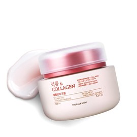 The Face Shop Pomegranate & Collagen - Crema Facial de Granada y Colágeno, 100 ml - Crema reafirmante con efecto lifting y glow - K-beauty coreano original para elasticidad y nutrición profunda