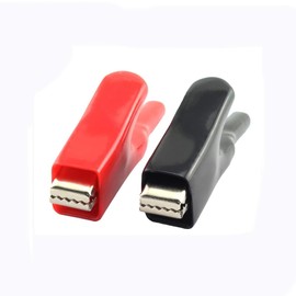 1 Pair Alligator Clips, 50A Insulated Crocodile Electrical Test Clamps with Protective Cover for Circuit Connection, Electrical Testing, Experiment