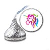 JS&B Enterprises 216 Rainbow Unicorn Labels/Stickers for Hershey's Kisses Candies