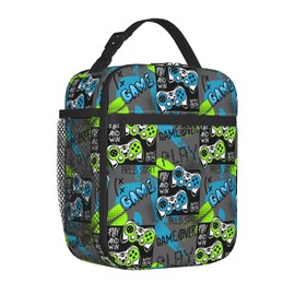 WQKMI Video Game Controller Insulated Lunch Box - Portable Lunch Bag Reusable Lunch Tote for Kids and Adult