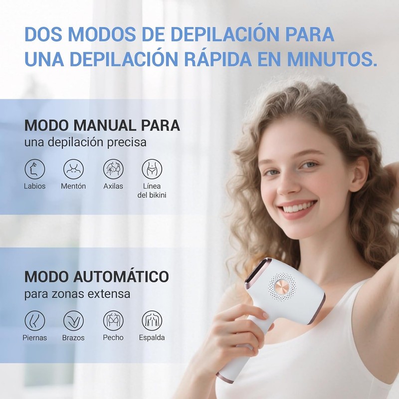 Depilación Láser IPL con Enfriamiento y 9 Niveles, 999,999 Destellos