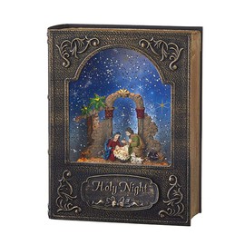 Raz 8.5" HOLY Night Musical Lighted Water Book