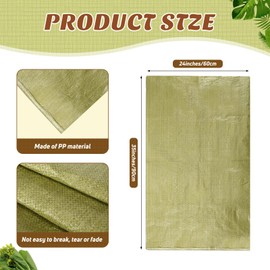 Windyun 20 Pieces 24 x 35 Inch Potato Sack Bags Large PP Bags for Adults Outdoor Lawn Gardening Planting Food Potato Storage