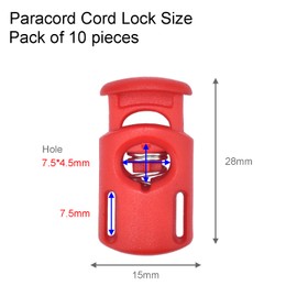 10 Pack Plastic Spring Cord Locks for Drawstring Paracord, Cord Stopper Toggle Clasps for Sweatpants Hoodie Gloves Hats Swim Goggles String Clip Elastic Shoeslace String Lock Red