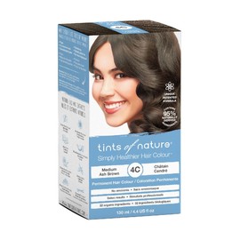 Tints of Nature Medium Ash Brown Permanent Hair Dye 4C Nourishes Hair & Covers Greys - Single Pack