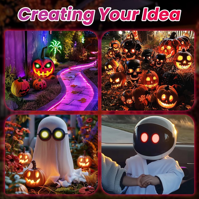 YnGia Led Eyes for Mask Skeleton Ghost Black Cat Spider