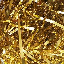 Emartbuy 500 grams Metallic Shredded Paper, Ideal for Gift Decoration, Hamper Filling and Gift Packaging - Gold