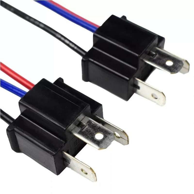 2x Headlight 9003 H4 3 Pin Male Connector Plug Wire