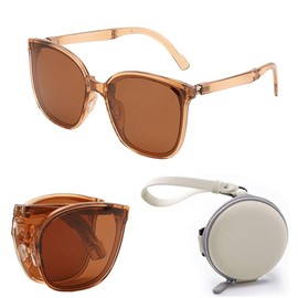 FEISEDY B1178 Foldable Sunglasses, Polarized Lightweight, For Driving/Traveling/Commuting/Fishing/Mountain Climbing, UV400 UV Protection, TAC Lens, Includes Portable Glasses Case, Fashion, Unisex,