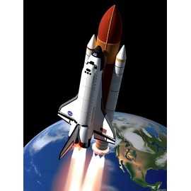 JXAVAXDE Launch Space Shuttle Diamond Painting Kits for Adult, Airplane Diamond Art, Full Round Gemstone Crystal Art Embroidery Handmade Kit 12x16 inch