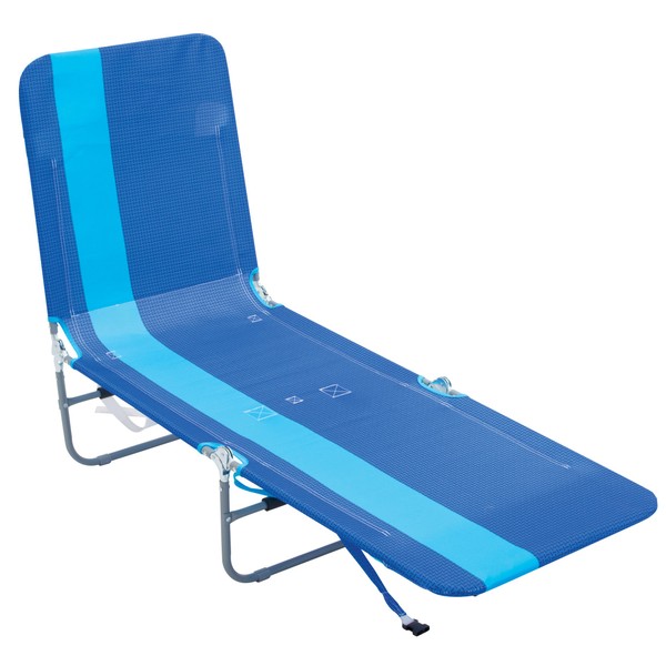 RIO beach Portable Folding Backpack Beach Lounge Chair with Backpack Straps and Storage Pouch, Blue Stripe, ·72“ x 22“ x 10"