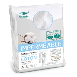 Oeko-TEX® High Quality Waterproof Terry Comfort Mattress Protector, 100% Cotton, 35 cm Corner, Toucalin Mattress Protector, Hypoallergenic, Breathable, Anti-Dust Mite Bed Insulator, 140 x 190/200 cm