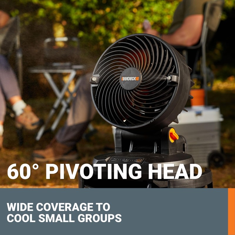 WORX 20V Cordless Misting Fan w/ 3 Speed & 3