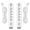 Power Bar 2-Pack, Surge Protector Power Strip with 6 AC