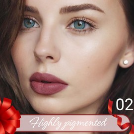 JUAAZIN Rust Red Crayon Matte Lipstick Lip Liner Pencil, Moisture Smooth Lipstick Pencil, With pencil sharpener Sharpenable Lip Pencil, Ultimate Lip Crayon for Women Smudgeproof Waterproof 02#