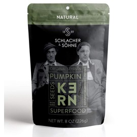 Schlacher & Söhne Styrian Pumpkin Seeds, 100% Pure & Natural, Premium Quality Pepitas, Healthy Snacks, Raw, Fresh Superfood, Unsalted, Full of Proteins, Made in Austria (Natural Seeds, 8 Ounce)