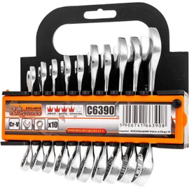 RICHMANN Exclusive Short Stubby Spanner Set Wrenches Set 10 pcs, 10-19 mm (C6390)