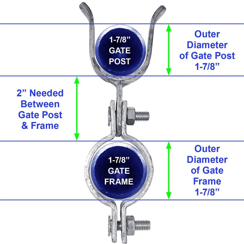 1-7/8" x 1-7/8" Chain Link Fence Gate Fork Latch -