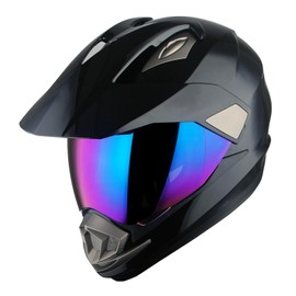 1Storm Dual Sport Helmet Motorcycle Full Face Motocross Off Road Bike Glossy Black