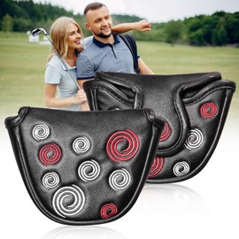 LUBOXIN Putter Head Covers, Mallet Putter Headcover, PU Leather Golf Putter Head Covers with Premium Magnetic Closure Fit for Odyssey Putters Covers and Protection for All Golf Clubs Head (Black)