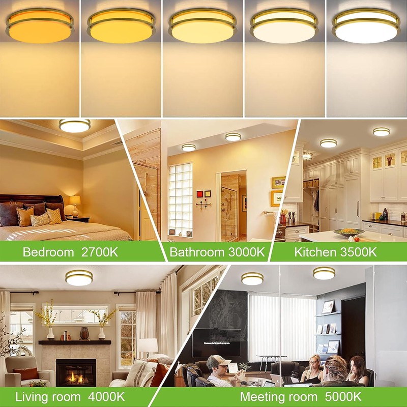hykolity 10 inch Flush Mount LED Ceiling Light Fixture, 17W