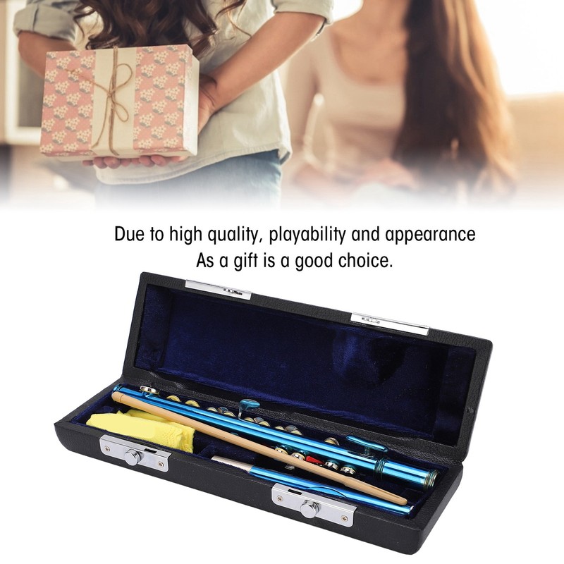 Piccolo Flute Cupronickel Blue +E Key French 6 Holes Piccolos