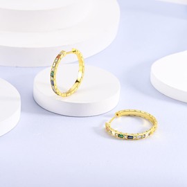 NARMO Hoop Earrings Heart Shape Hoop Earrings for Women Cubic Zirconia Moon Star Hoops Various 925 Sterling Silver Circle Earrings, Sterling Silver, Cubic Zirconia