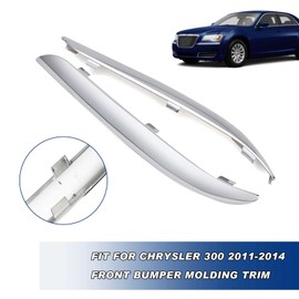 YZQPNB Front Bumper Molding Trim Chrome Compatible with Chrysler 300 2011 2012 2013 2014 Left and Right Side Bumper Cover Molding Replaces CH1046103 CH1047103 68127941AB 68127940AB