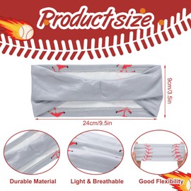 Shyyween 6 Pcs Baseball Country Flag Headbands Wide Headbands with National Flag Baseball Hair Bandanas Non-Slip Sweatband for National Sports Events Women Men (Classic)