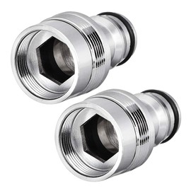 sourcing map Brass Garden Hose Quick Connector Nozzle Pipe Adapter 20mm Dia Female Threaded 2pcs