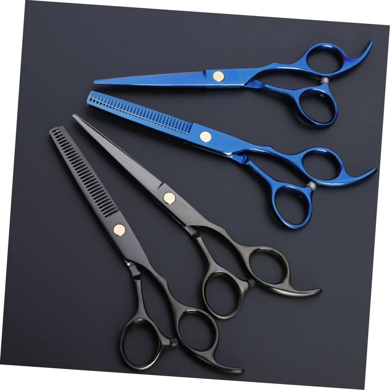BIUDECO 2pcs Professional Hair Cutting Scissors Black Barbers Shears for