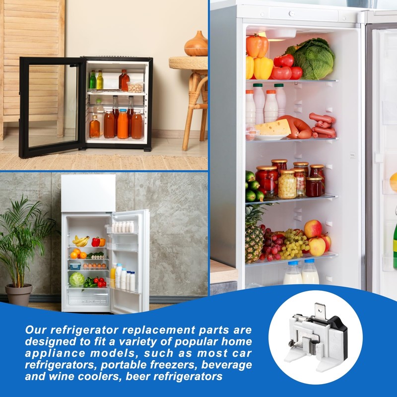 sourcing map 3pcs 1/2HP Refrigerator Overload Protector, 1 Pin Freezer