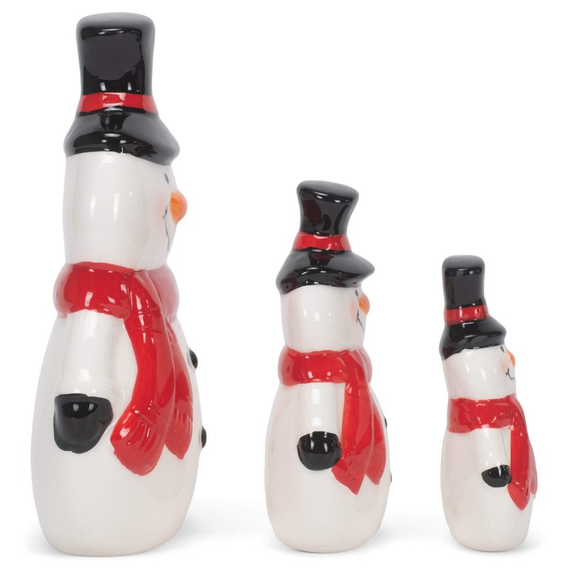 Transpac Y7829 Dolomita Chubby Snowman Decoración, juego de 3, 6