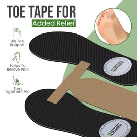 Carbon Fiber Insole - Toe Tape - Carbon Fiber Insoles for Men & Women - Hallux Rigidus/Limitus, Turf Toe Brace, Foot Fracture, Mortons Extension Carbon Fiber Insole, Post op shoe alternative (M10/W11)
