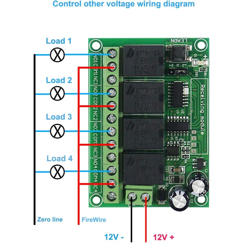 12V 1000m Long Distance 4 Channels Wireless Remote Control Switch
