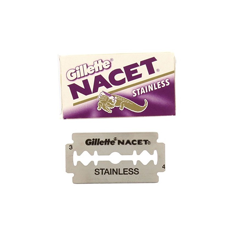25 NACET STAINLESS Double Edge Razor Blades