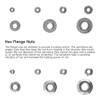 Swpeet 165Pcs 304 Stainless Steel Serrated Metric Flange Nuts Hex