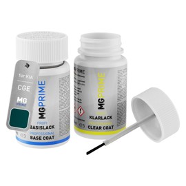 MG PRIME Autolack Lackstift Set für KIA CGE Cityscape Green Metallic/Green Pearl Basislack Klarlack je 50ml