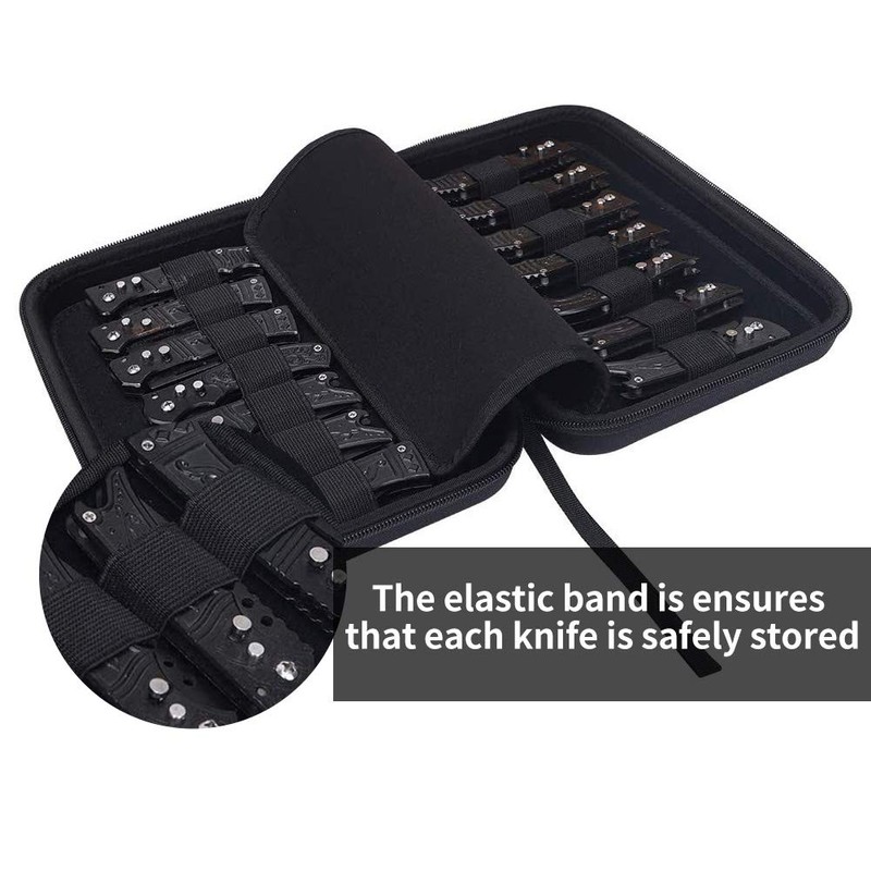 HERSENT Pocket Knife Display Case,Knife Storage Organizer,14 Slots Folding Knife