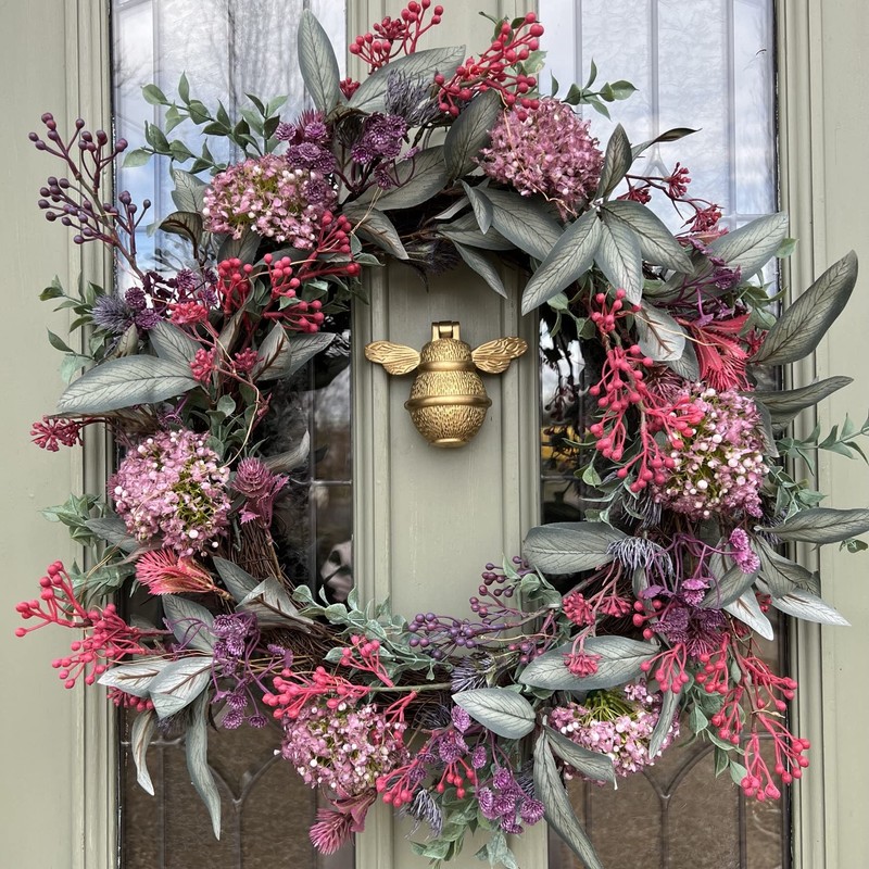 Gold Bee Door Knocker for Front Door | Polished Solid