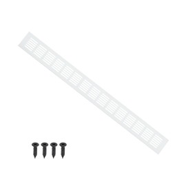 PATIKIL 24 x 2.4 Inch Door Air Vent Cover, 1 Pcs Heavy Duty Aluminum Grille Ventilation Cover Louvered with Mounting Screws for Cabinet Wardrobe Door, Silver