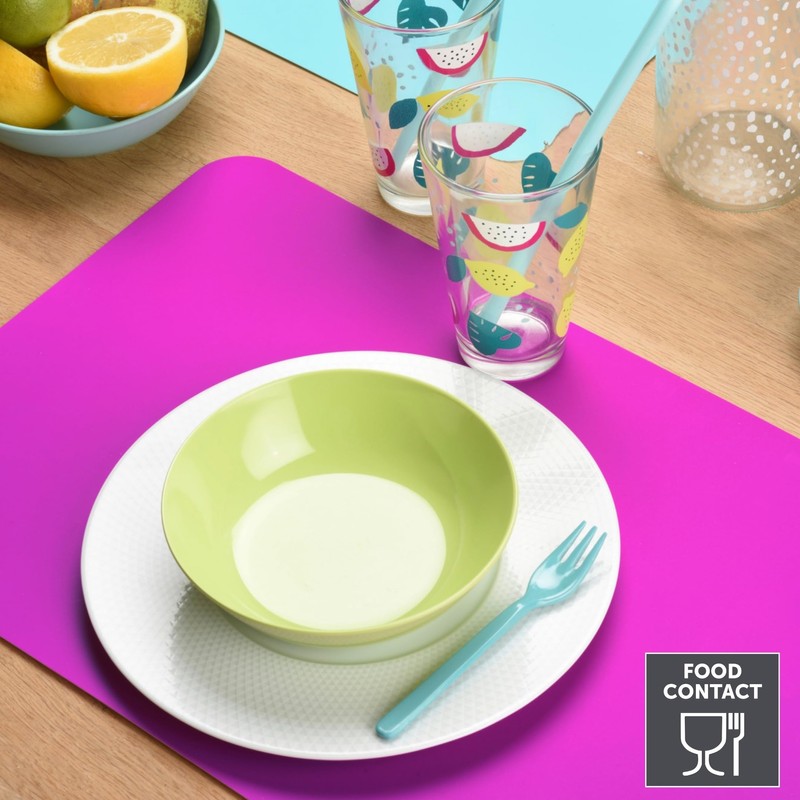Venilia placemat set for dining room UNI FUCHSIA PINK set
