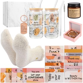 7 Pcs Daily Affirmations Gifts Christmas Gifts Positive Inspirational Gift Set Mental Health Gifts Box for Building Confidence in Girls, Friends & Graduates