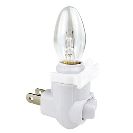 National Artcraft® White Night Light Kit Includes 4 Watt Incandescent Bulb and Shade Mounting Clip - UL Certified - Perfect for Hallway, Bathroom, Bedroom and Nursery