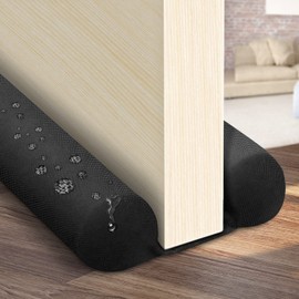 Efoxcity Waterproof Twin Door Draft Stopper Adjustable Size 30" to 36" Weather Stripping Noise Blocker Window Breeze Blocker (Black- Plus)